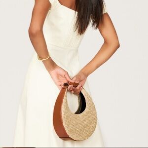 Staud Raffia Mini Moon Bag